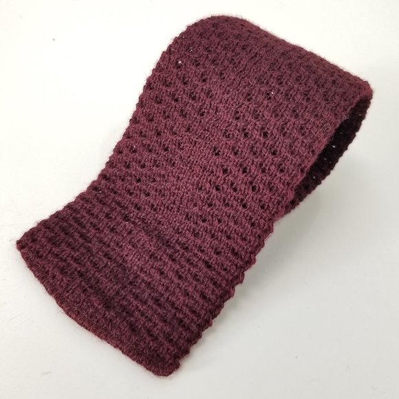 Vintage 1960s wine wool chunky knit tie - Picture 1 of 6